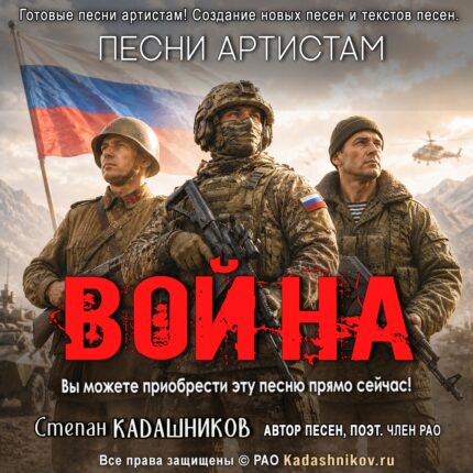 Песня "Война" Автор Степан Кадашников. Поэт песенник. Стихи и песни о войне и СВО стихи для детей и взрослых Купить песни и треки онлайн магазин. Скачать бесплатно и без регистрации.